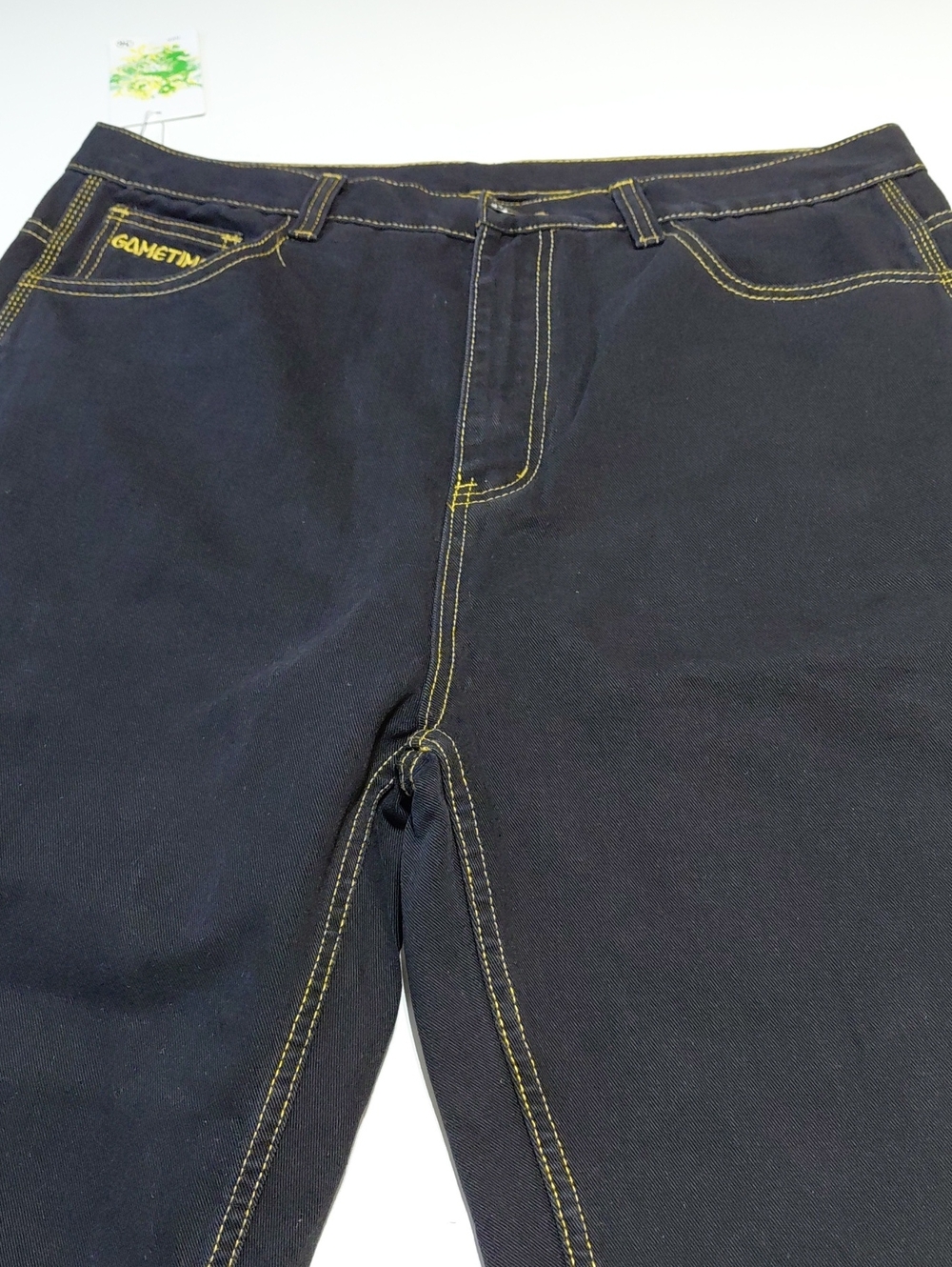 PLAY BIGG Men's Black Relaxed Fit Jeans with Contrast Stitching  Size 36